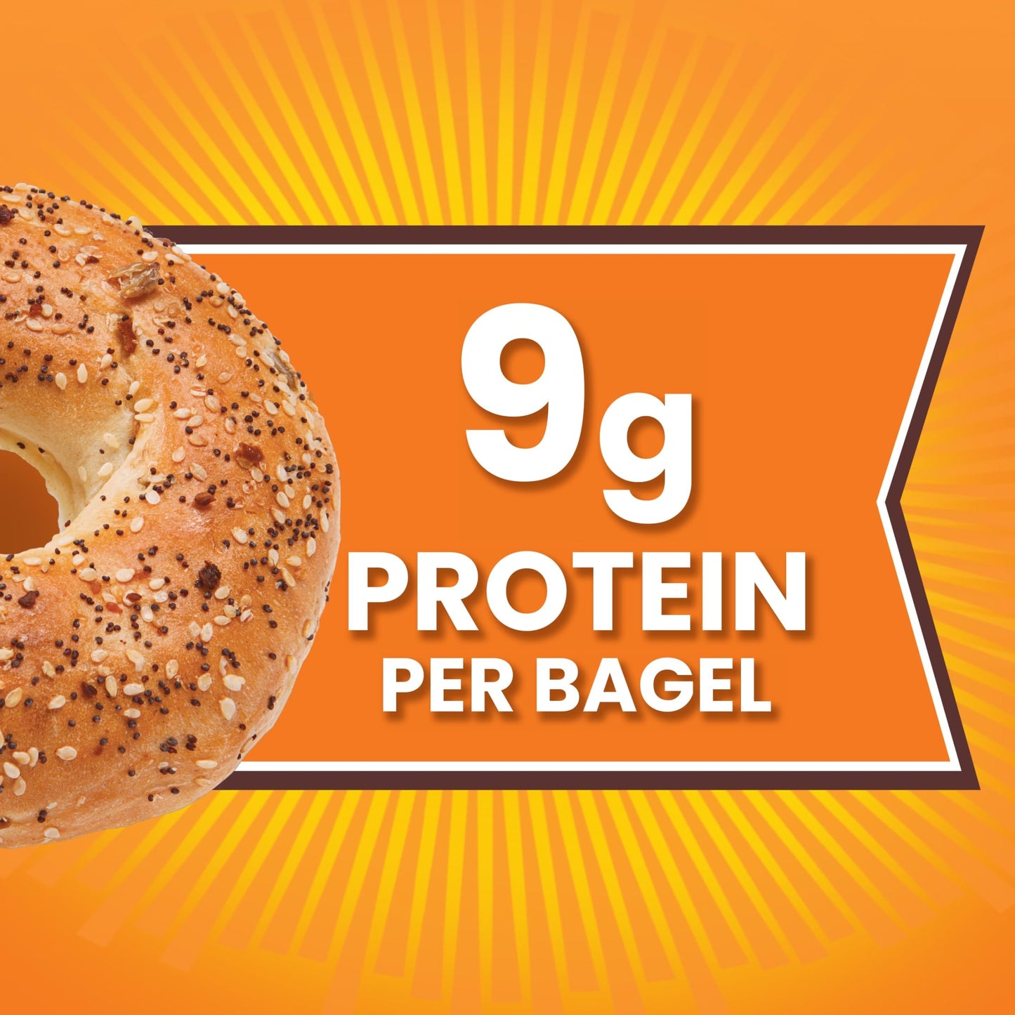 Thomas' Everything Bagels, 6 count, (3.0 oz each), 9g Protein, Kosher Bagels, 18 oz Bag