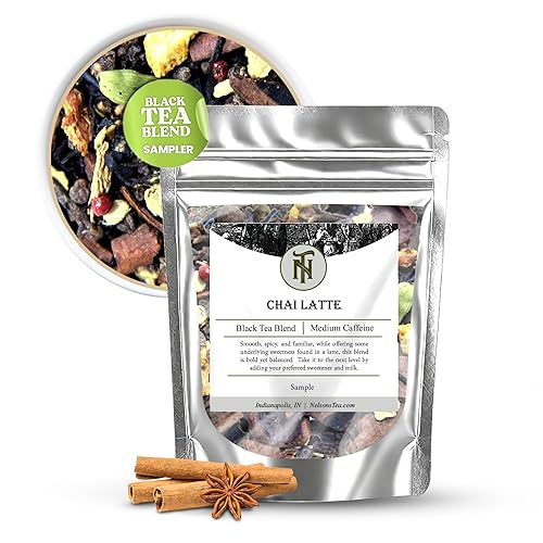 Nelson's Tea Chai Latte - Full-Bodied Black Tea All-Natural Flavoring - with Spicy Chai blend with Cinnamon Chips, Peppercorns, Ginger Root, Cloves