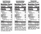 Teta Foods Assorted Selection of Middle Eastern Dressings and Marinades (Tahini Shawarma Fattoush)