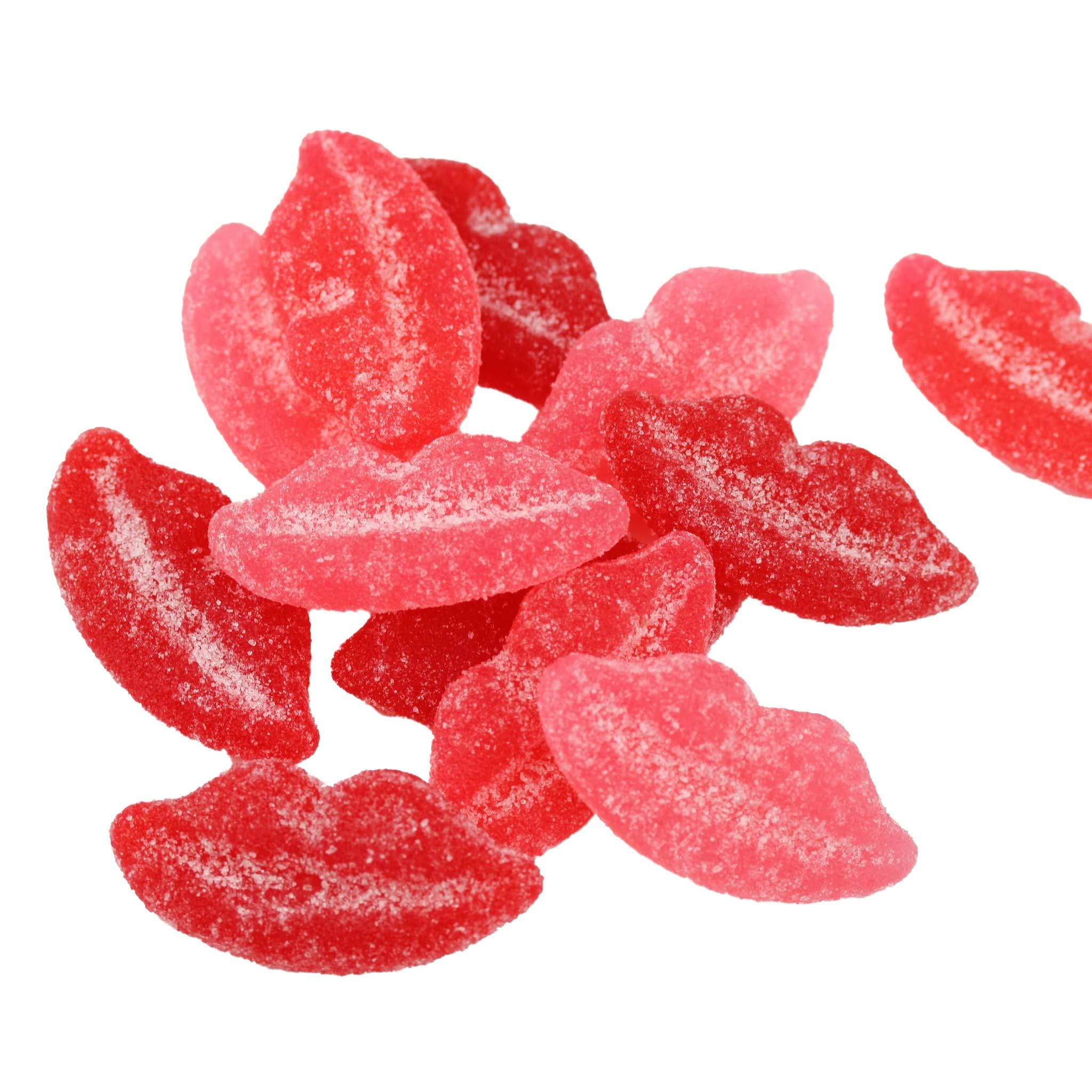 By The Cup Sour Pucker-up Gummy Lips, 1 lb Bulk Bag