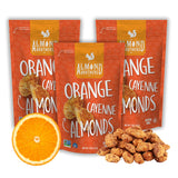 Almond Brothers Roasted Almonds - Pack of 3, 5 oz - Orange Almonds with Cayenne Pepper - Gluten-Free, Non-GMO