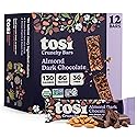 Tosi Nut Bars, Almond Dark Chocolate, Healthy Snacks for Adults & Kids, Plant Based Crunchy Bars (6G Protein), Organic Keto Snacks, Vegan, Gluten