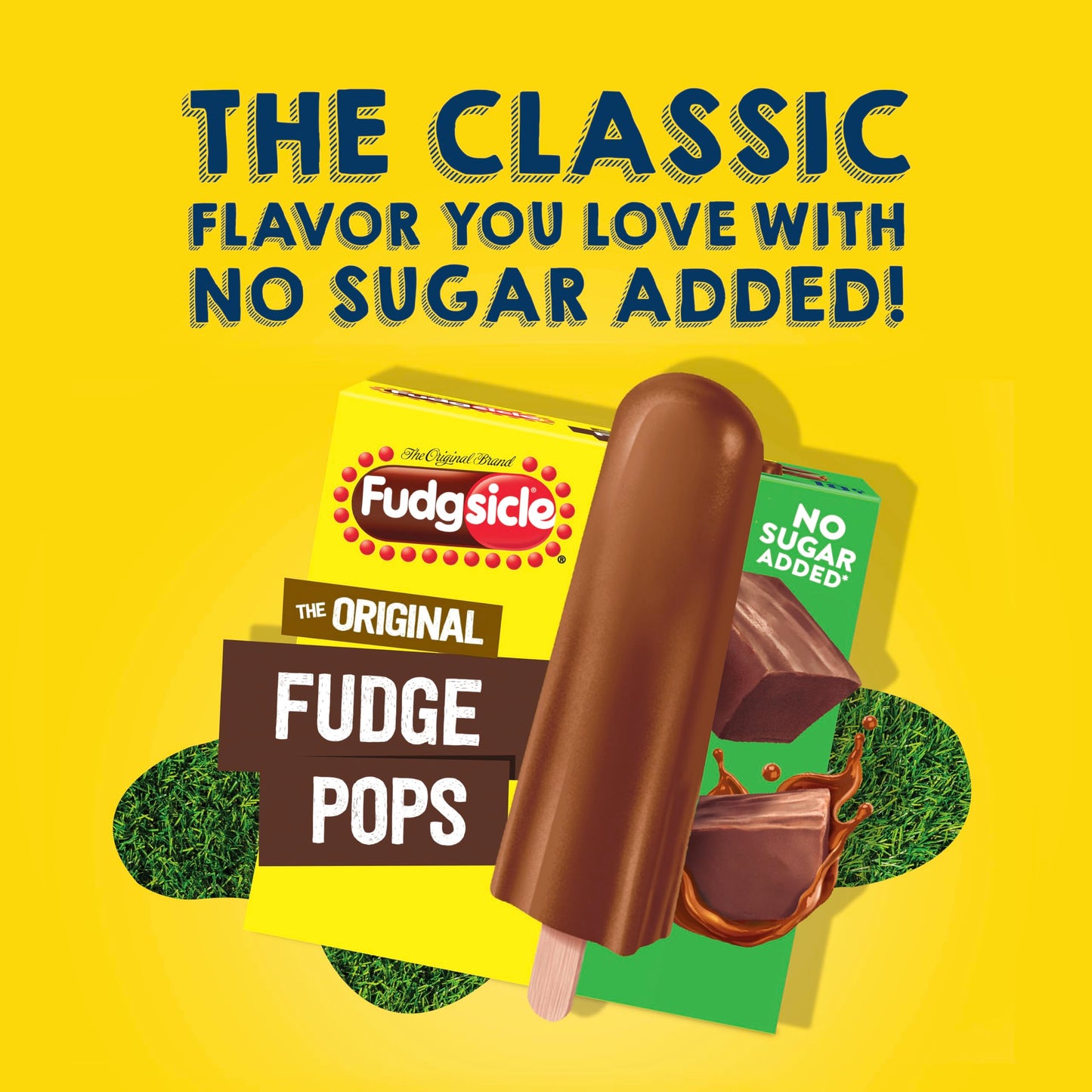 Popsicle Fudgsicle Original Fudge Pops No Sugar Added 18 Count For a Frozen Chocolate Dessert Frozen Dairy Dessert Pops With Only 40 Calories 29.7 oz