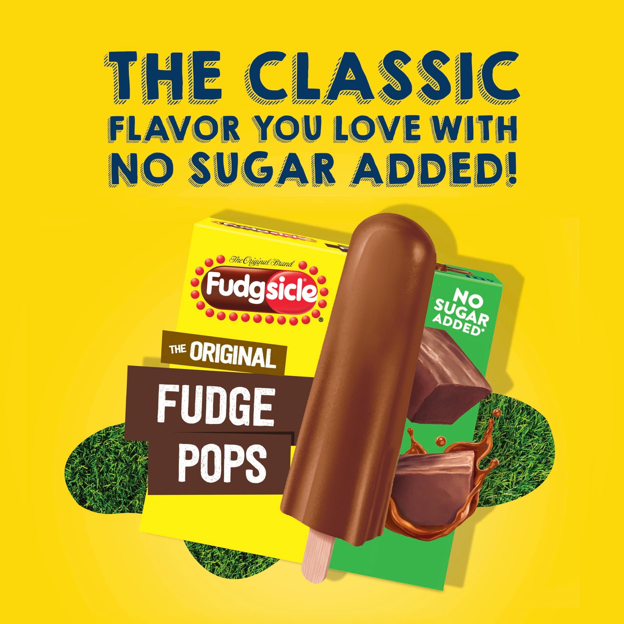 Popsicle Fudgsicle Original Fudge Pops No Sugar Added 18 Count For a Frozen Chocolate Dessert Frozen Dairy Dessert Pops With Only 40 Calories 29.7 oz