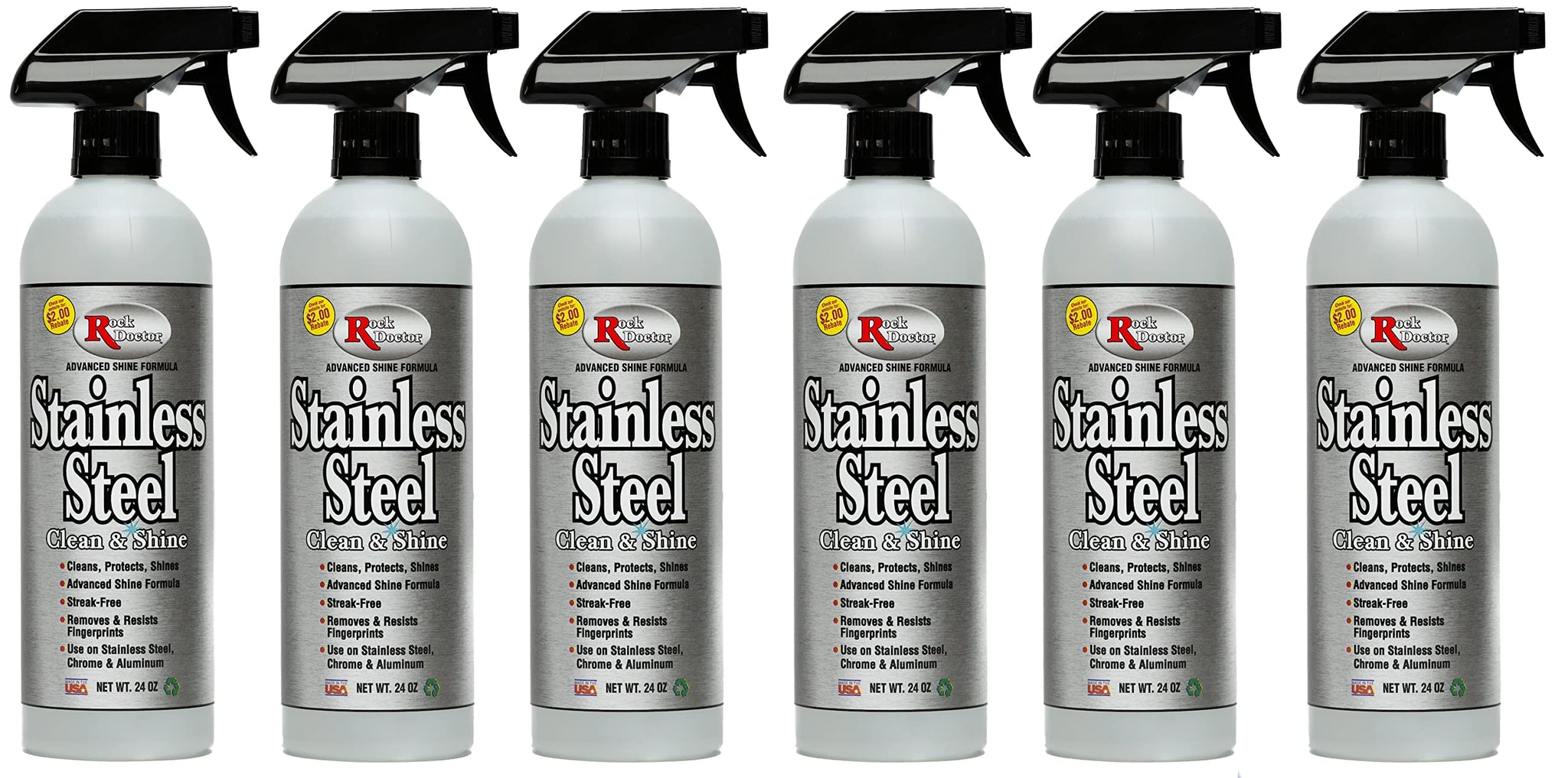 Rock Doctor Stainless Steel Cleaner and Protectant, Streak-Free Cleaning Solution for Chrome and Aluminum Appliances or Surfaces, Smudge Resistant