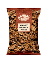 Aiva Products Walnut Halves & Pieces - Shelled Walnuts for Baking, Trail Mix, Desserts, Salads, Oatmeal, Granola, Toppings & Everyday Snacking (2 LB