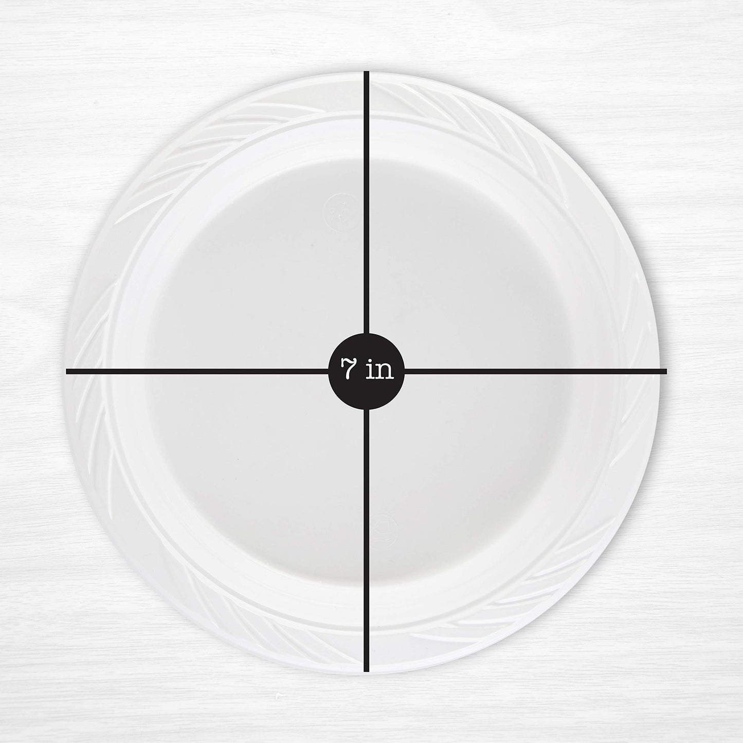 100 Count Disposable 7 Inch White Plastic Plates