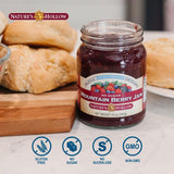 Nature's Hollow Mountain Berry Jam: Sugar Free Jam and Preserves, Low Cal, Non GMO, Keto Jam, Vegan, Gluten Free, and Diabetic Friendly - Sugar Free