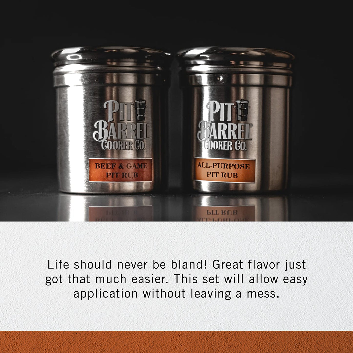 Pit Barrel Cooker Pit Rub Signature Shaker Set | Pit Rub Shakers for Beef and Game Pit Rub and All Purpose Pit Rub | Stainless Steel Adjustable