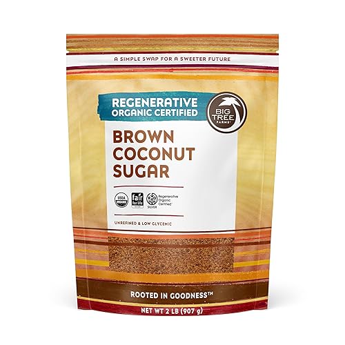 Big Tree Farms Organic Brown Coconut Sugar - Coconut Palm Sugar, Unrefined, Fine Crystals, Cane Sugar Replacement, Coconut Blossom Nectar, Vegan