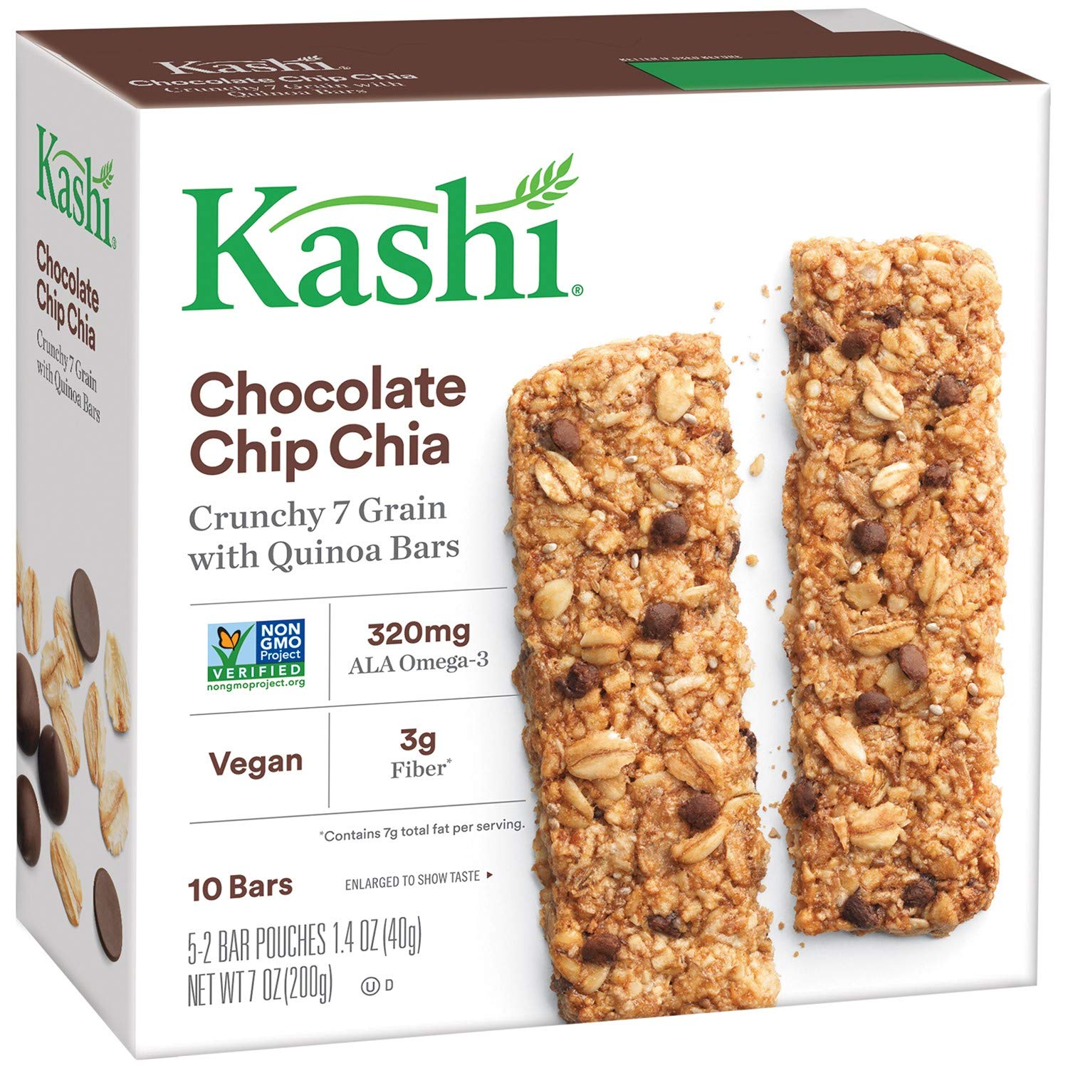 Kashi Crunchy Granola & Seed Bars, Chocolate Chip Chia, 7oz Box (Pack of 4)