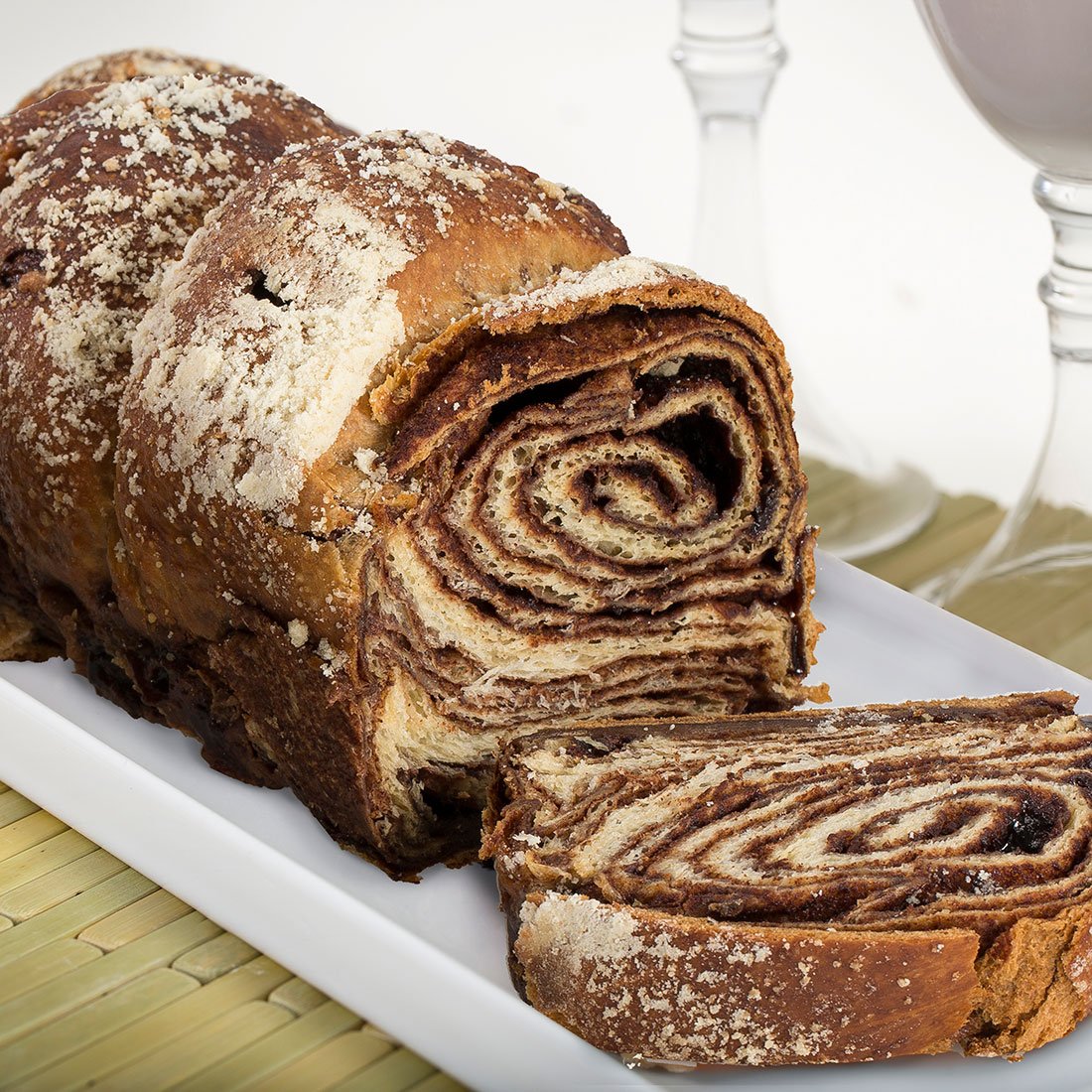 Green's Bakery (1) Chocolate and (2) Cinnamon Babka Cakes, 3 Pack 24 oz. Fresh and Delicious, OK Certified Kosher and Pareve Babka Bread, Dairy Free