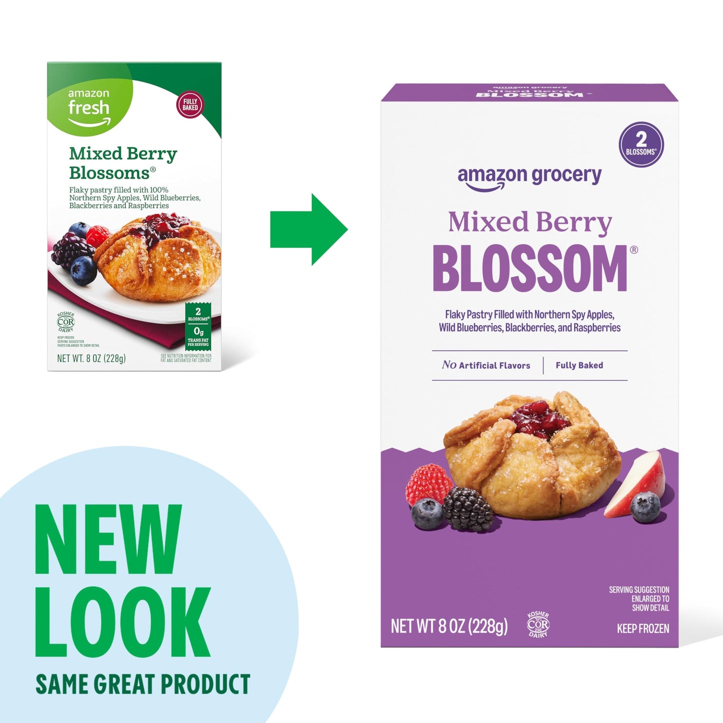 Amazon Grocery, Mixed Berry Blossoms, 8 Oz