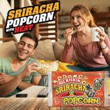 KICKIN' Sriracha Microwave Popcorn Bags - 12 Pack - Ultimate Spicy Popcorn Gourmet Gift - Makes a Great Movie Theater Popcorn or Sriracha Snack Food