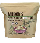 Anthony's Brown Teff Flour, 5 lb, Gluten Free, Non GMO, Vegan
