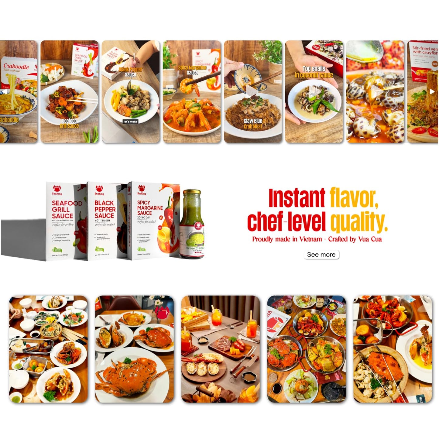 SeaKing Premium Vietnamese Sauce Collection - Perfect for Seafood & Grilling (1 Count, Spicy Margarine Sauce)