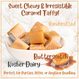 Butterscotch Caramel Squares Taffy Candy by Its Delish, 3 LBS Jumbo Container - Soft Caramels Candy Chews Individually Wrapped - Delicious Chewy