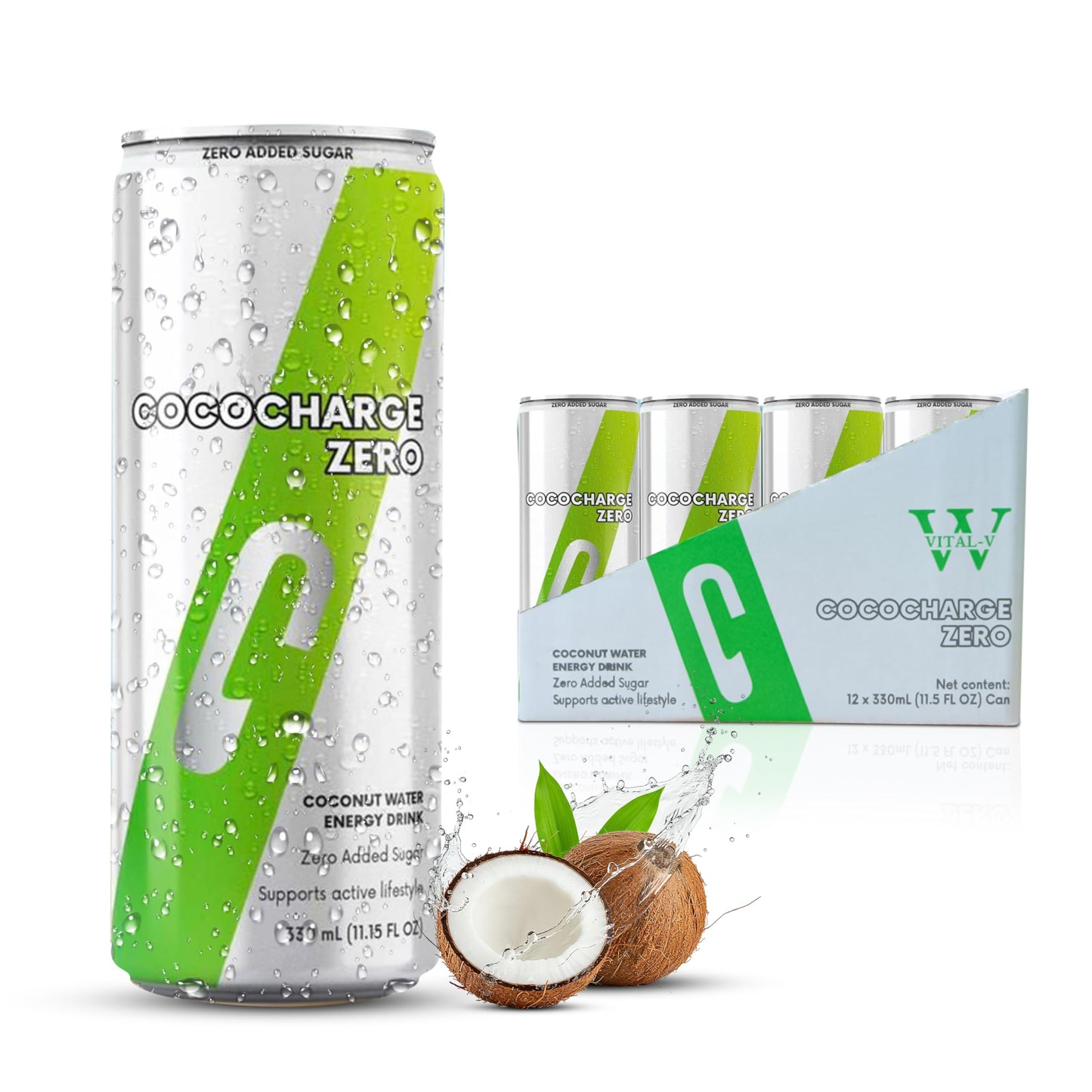 Vital-V CocoCharge Zero Energy Drink, 98% Coconut Water, Sugar Free, Natural Hydration