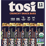 Tosi Almond and Cashew Protein Bars Combo, Plant Based with Nuts, Gluten-Free Crunchy Snacks, Vegan, Organic, Flax & Chia Seeds, Soy-Free, Omega 3s