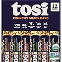 Tosi Almond and Cashew Protein Bars Combo, Plant Based with Nuts, Gluten-Free Crunchy Snacks, Vegan, Organic, Flax & Chia Seeds, Soy-Free, Omega 3s