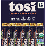 Tosi Almond and Cashew Protein Bars Combo, Plant Based with Nuts, Gluten-Free Crunchy Snacks, Vegan, Organic, Flax & Chia Seeds, Soy-Free, Omega 3s