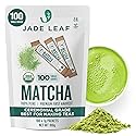 Jade Leaf Matcha Organic Ceremonial Grade Matcha Green Tea Powder On The Go Packets - For Lattes, Smoothies, Usucha, 100 Count (0.04 Ounce Packets)