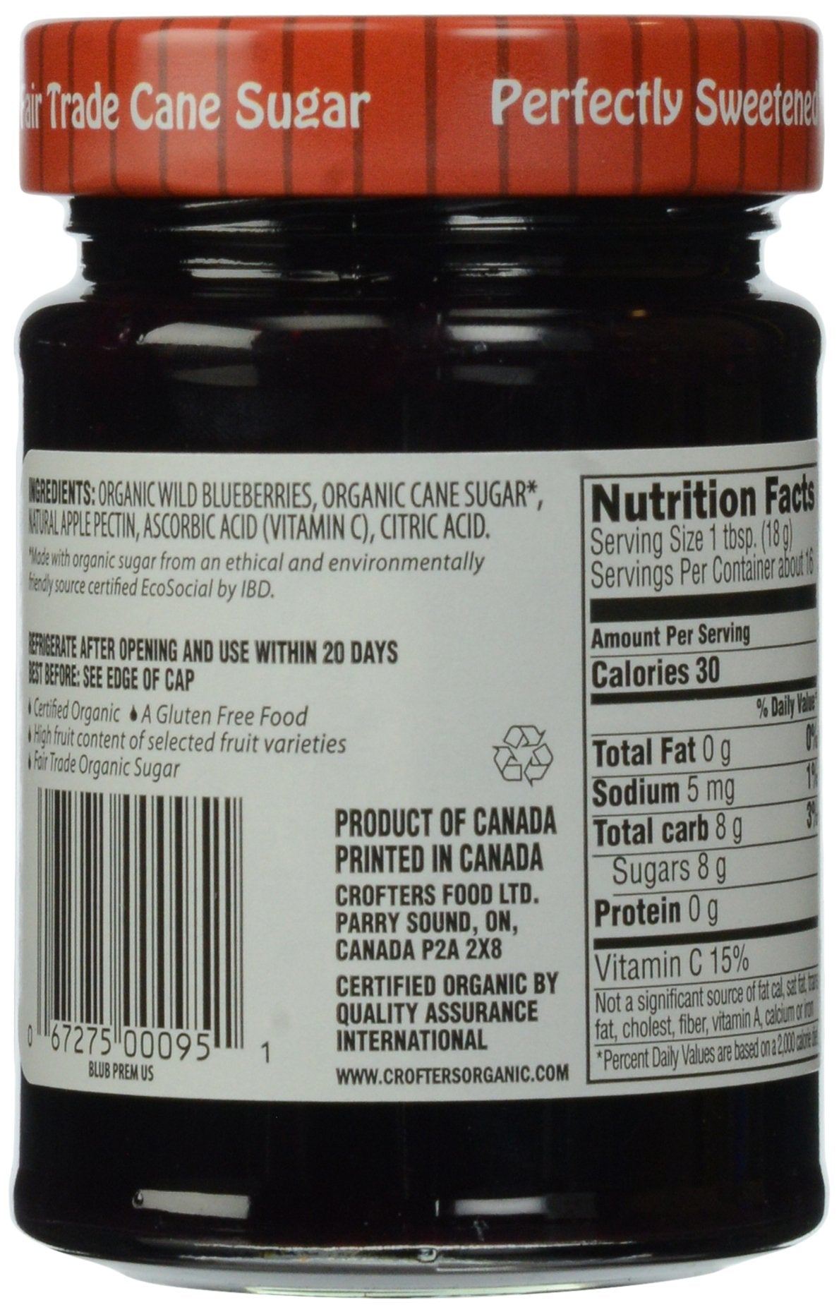Crofters Organic Wild Blueberry Premium Spread, 10 oz