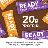 Ready® High Protein 20g Bar - Chocolate Chip Cookie Dough & Caramel Crunch Variety Pack | Low Sugar | No Artificial Sweeteners | No Sucralose | Twin