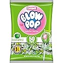 Charms Blow Pop Single Flavor Bag - Sour Apple Flavored Lollipops with a Bubble Gum Center - Individually Wrapped Hard Candy - Green Candy - Peanut