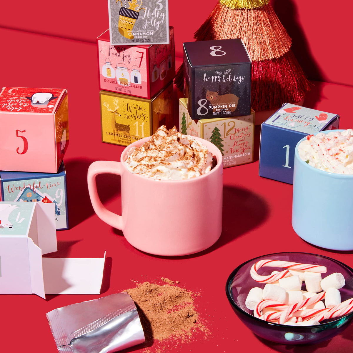 12 Days of Christmas Hot Chocolate Gift Set, 12 Gourmet Hot Cocoa Mixes
