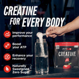 FITAID Creatine Monohydrate Powder, CreaPure, Fuji Apple, ATP Production for Weightlifting, Running, Naturally Flavored, Smooth-Mixing, Easy on