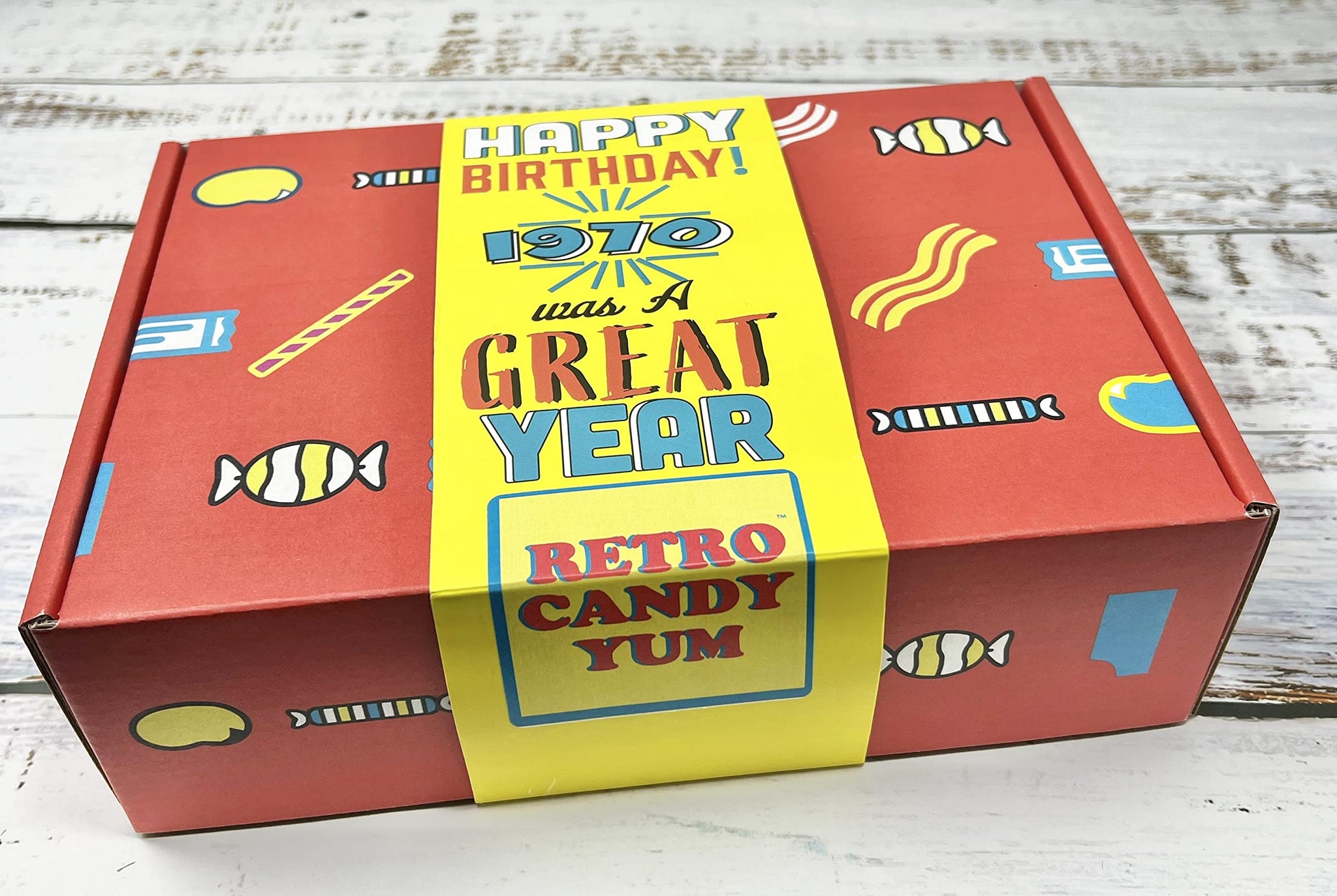RETRO CANDY YUM ~ 1970 56th Birthday Gifts for 56 Year Old Women and Men Nostalgic 1970s Candy Gift Mix from Childhood Born 1970 Jr