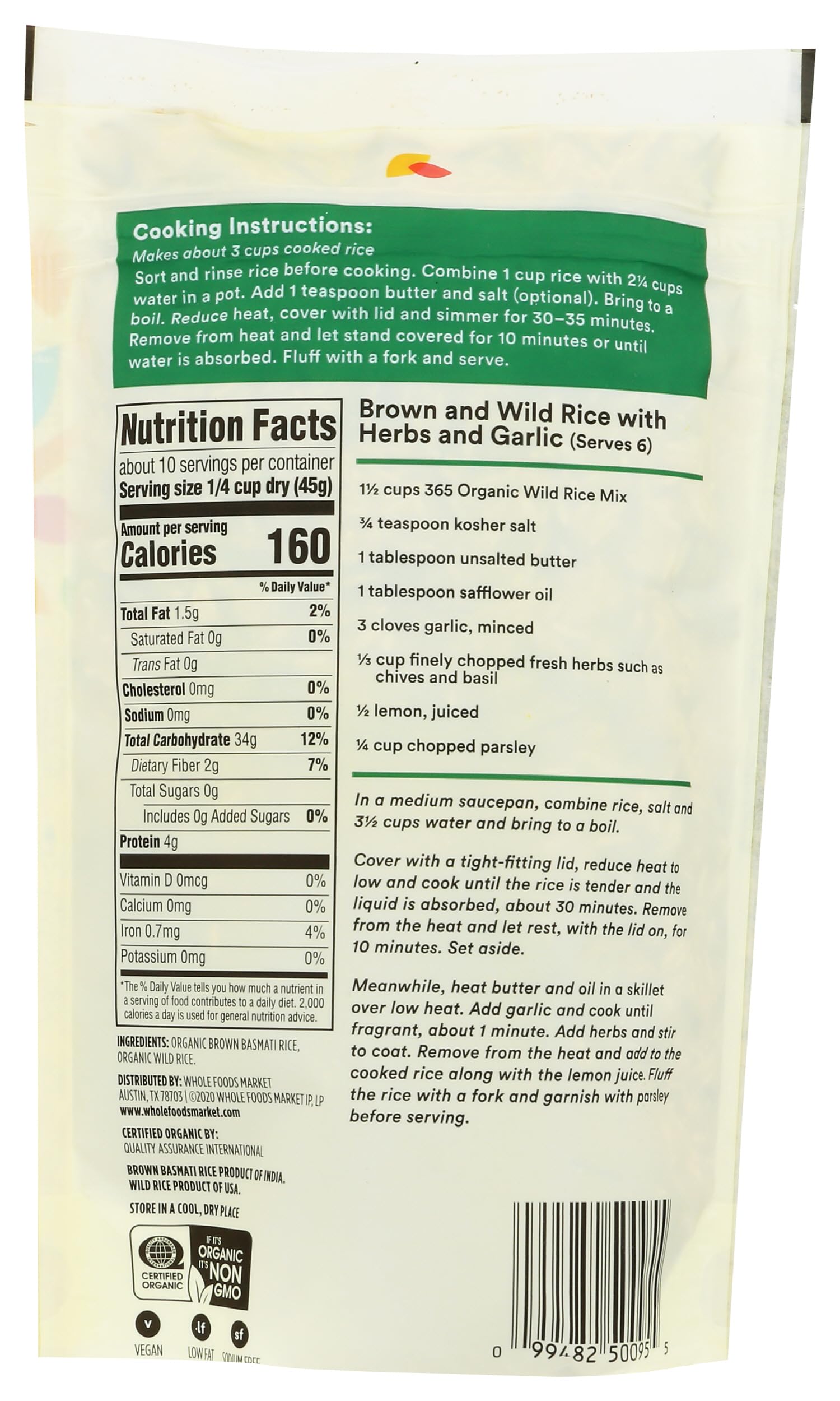 365 by Whole Foods Market, Organic Wild Rice Mix, 16 Ounce