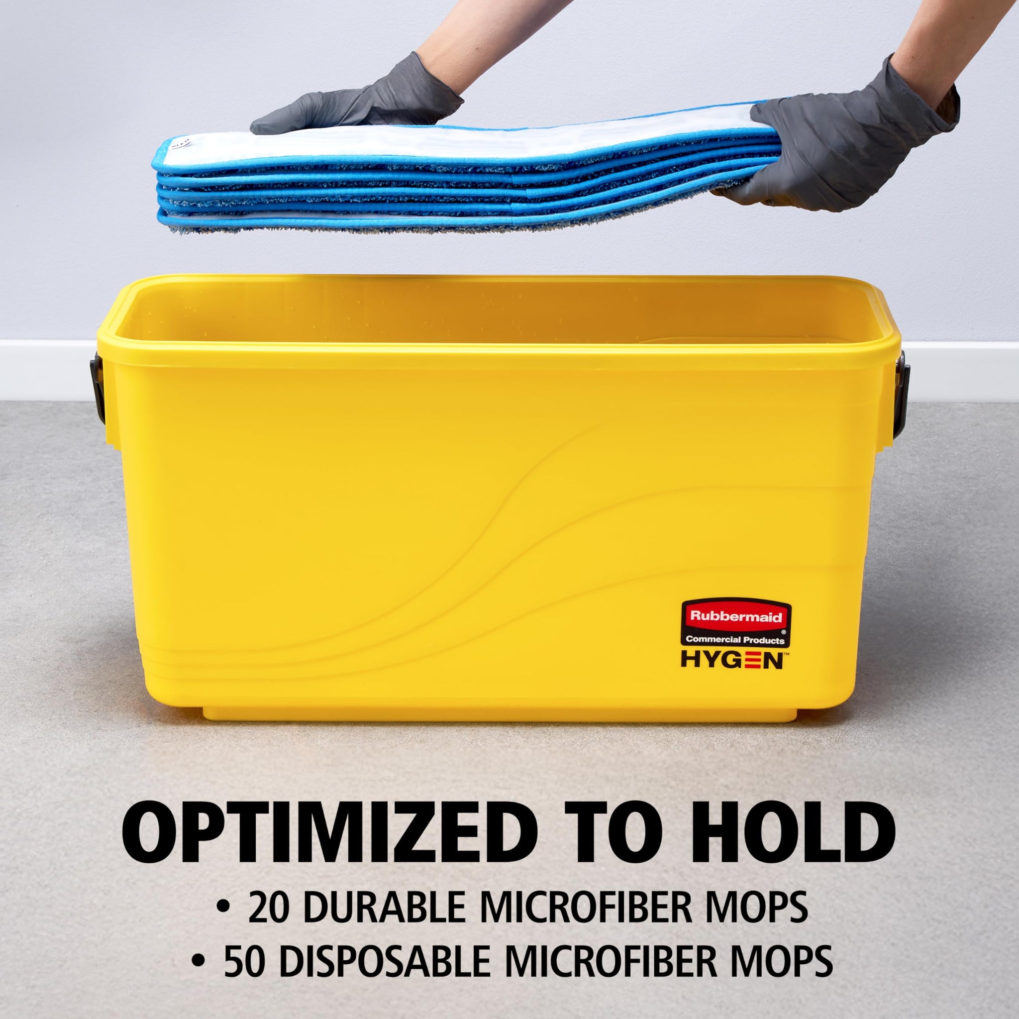 Rubbermaid Commercial Products HYGEN Charging Bucket for 18 inch Microfiber Mop Pads, Great for Storage for Janitorial/Professional Cleaners