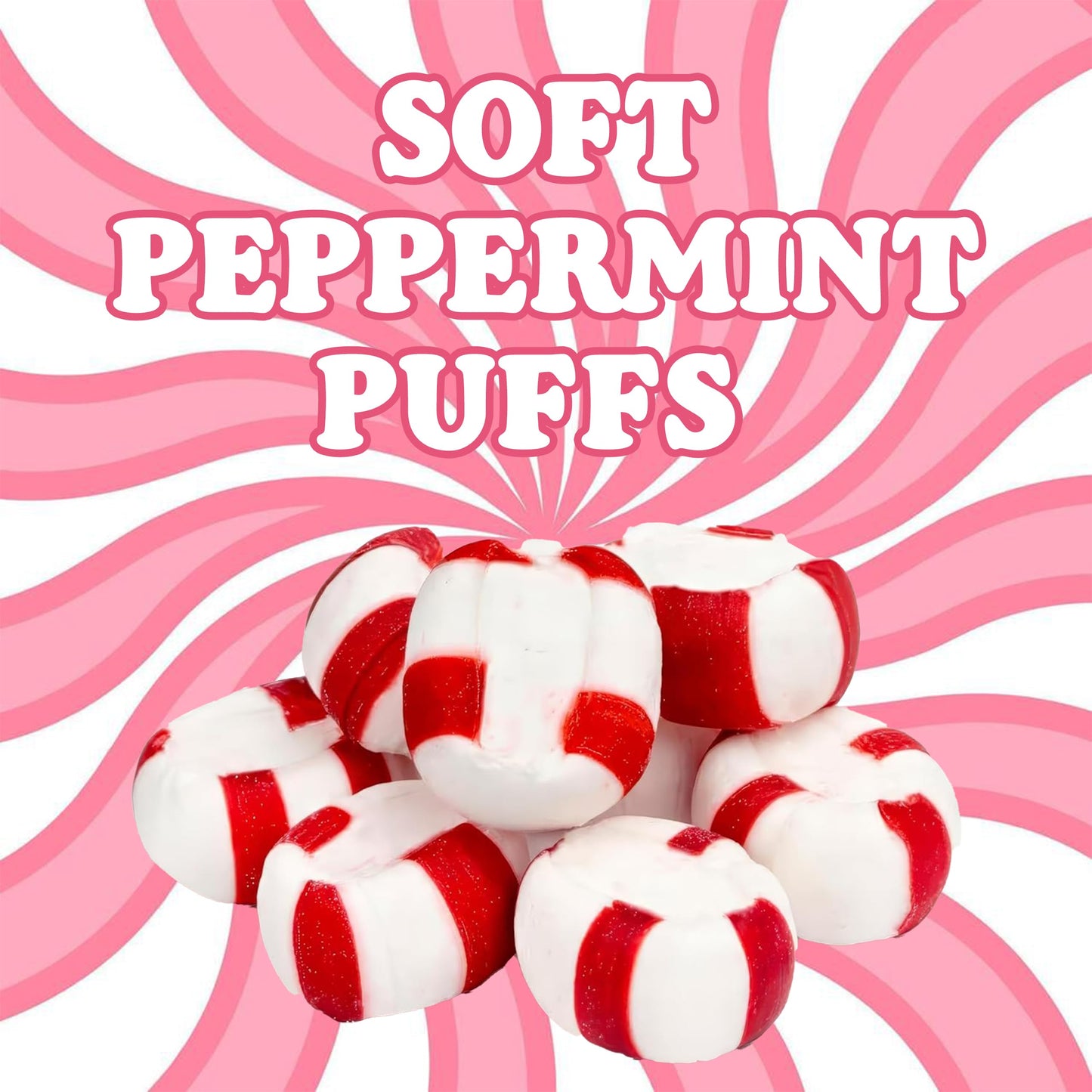 Soft Peppermint Candy Balls, 200 Pieces of Classic Christmas Candy Bulk, Stocking Stuffer, Individually Wrapped Red and White Striped Peppermint Puffs