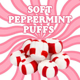 Soft Peppermint Candy Balls, 200 Pieces of Classic Christmas Candy Bulk, Stocking Stuffer, Individually Wrapped Red and White Striped Peppermint Puffs