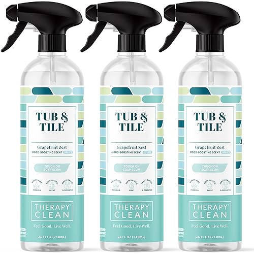Therapy Bathroom Cleaner Spray 24 fl oz. (3-Pack) - Daily Shower Cleaner for Soap Scum, Hard Water Stains - Non-Toxic, Bleach-Free, Foaming Formula