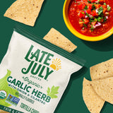 Late July Garlic Herb Organic Tortilla Chips, 10.1 Oz Bag