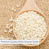 Gourmet White Sesame Seeds (Hulled) by It's Delish - 6 lbs Gallon Size Container Jug with Handle - Premium Whole Sesame Bulk Restaurant & Foodservice