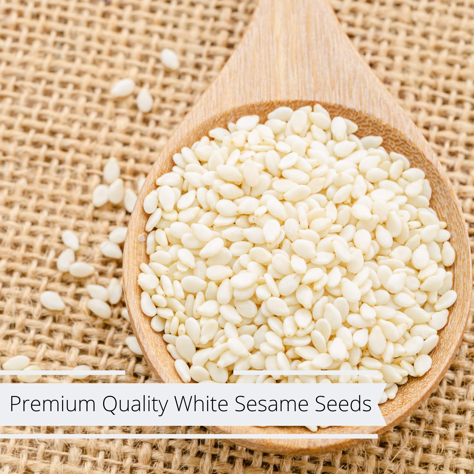 Gourmet White Sesame Seeds (Hulled) by It's Delish - 6 lbs Gallon Size Container Jug with Handle - Premium Whole Sesame Bulk Restaurant & Foodservice