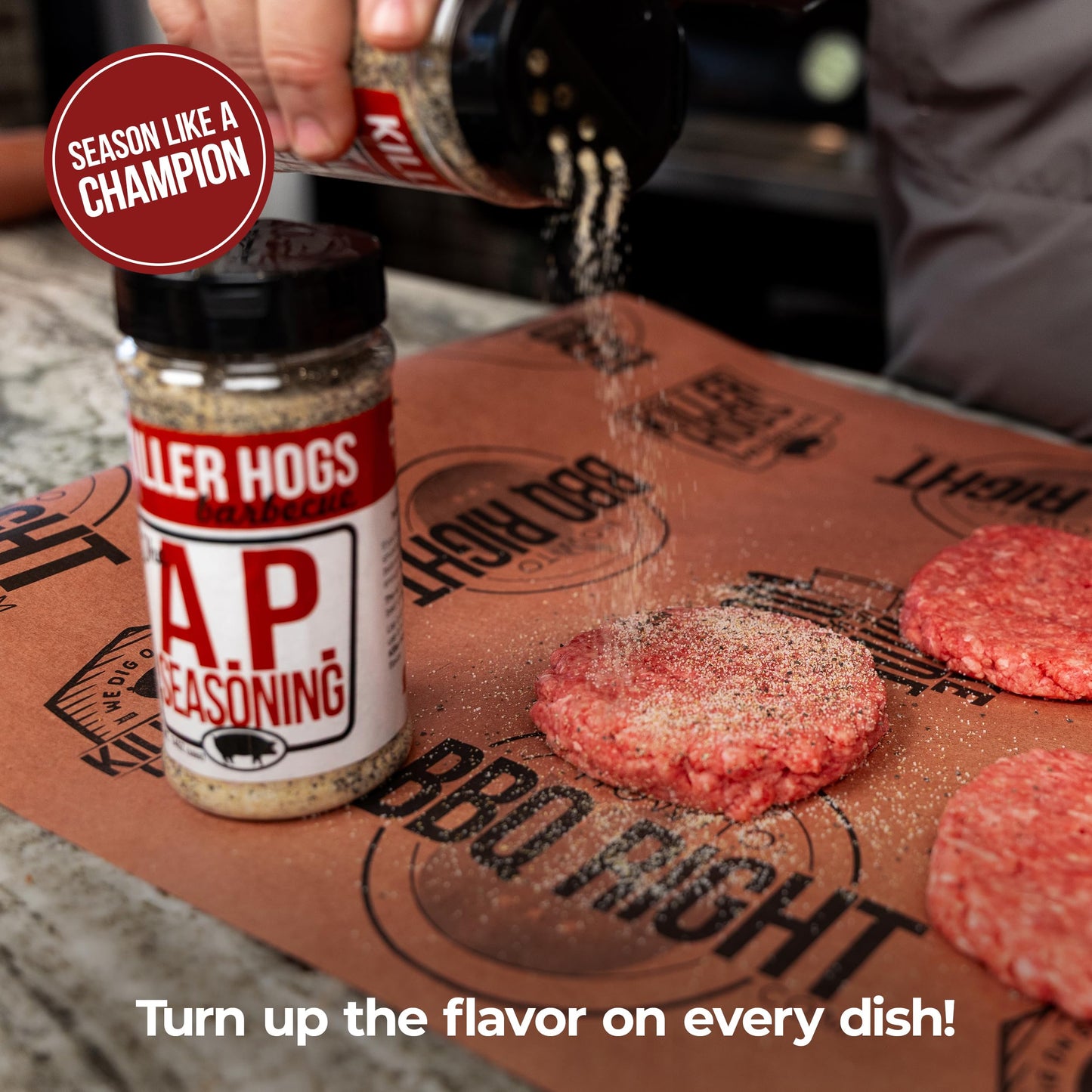Killer Hogs AP Seasoning, Championship BBQ and Grill All Purpose Dry Rub for Beef, Steak, Burgers, Pork, and Chicken, Salt, Pepper, Garlic, 5 lb Bag