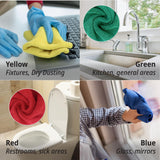 EvaClean Premium Microfiber Cleaning Cloth 16"x16" - Reusable, Washable, Non-Scratch, Microfiber Towels for Cleaning, Dusting, Polishing, High