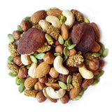 Food to Live Organic 6-Forces Trail Mix, 4 Ounces - Raw, Non-GMO, Mulberries, Cashews, Pumpkin Seeds, Apricots, Hazelnuts, Almonds. Vegan Superfood
