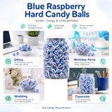 Blue Raspberry Hard Candy Balls, 4 LB Bulk Gallon Jar - Individually Wrapped Jumbo Blue Candy for Candy Buffet, Office, Wedding, Concession Stand