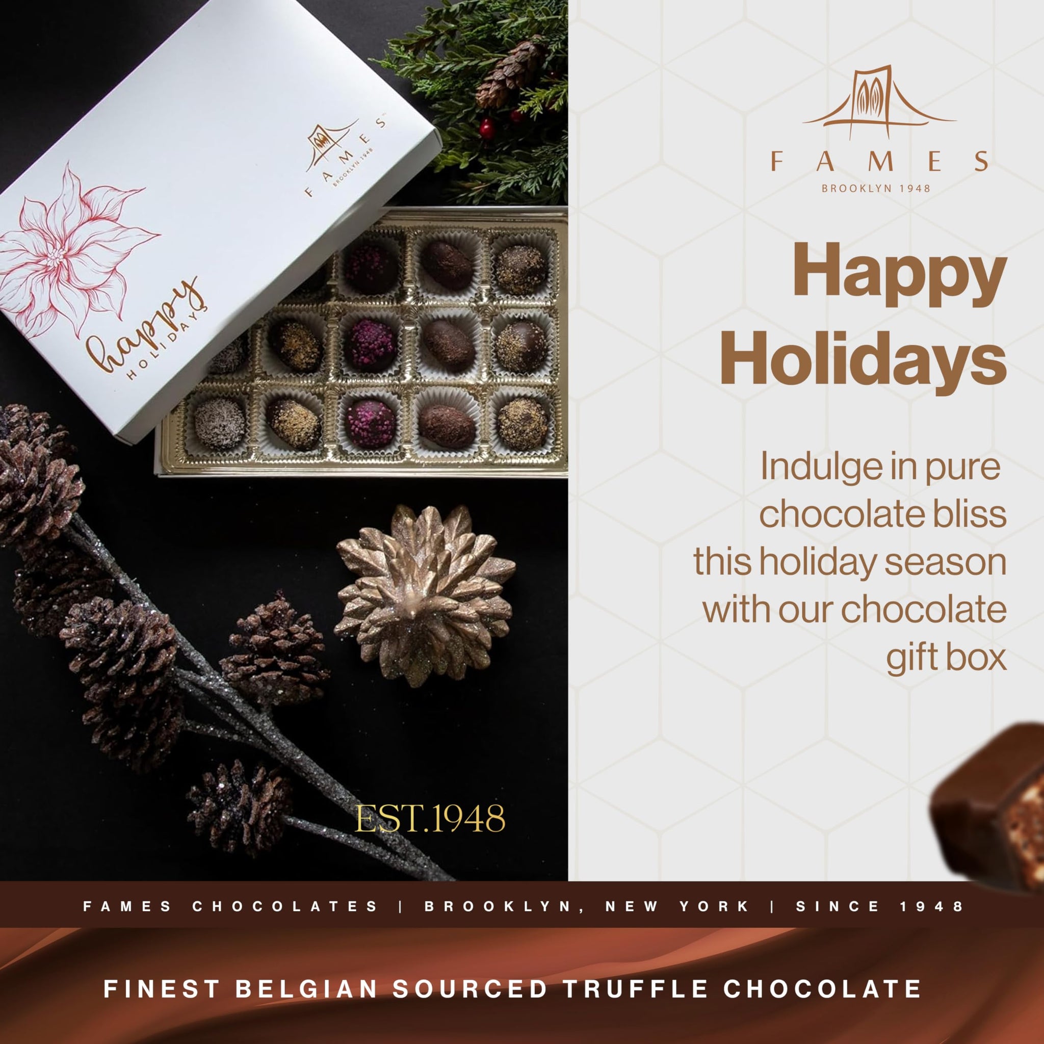 Holiday Xmas Chocolate Gift Box - Delicious Kosher Dairy Free, Egg Free Vegan Friendly Chocolates - Corporate Holiday Gifts for Clients, Employees