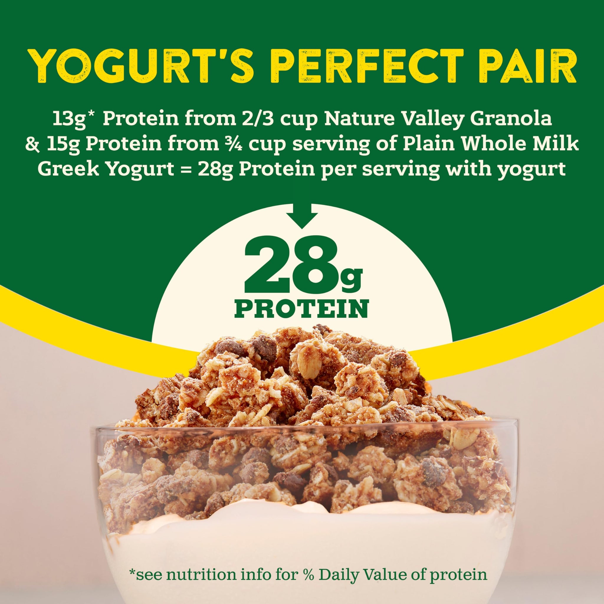 Nature Valley Protein Granola, Oats and Dark Chocolate, Resealable Tub, 22.5 oz