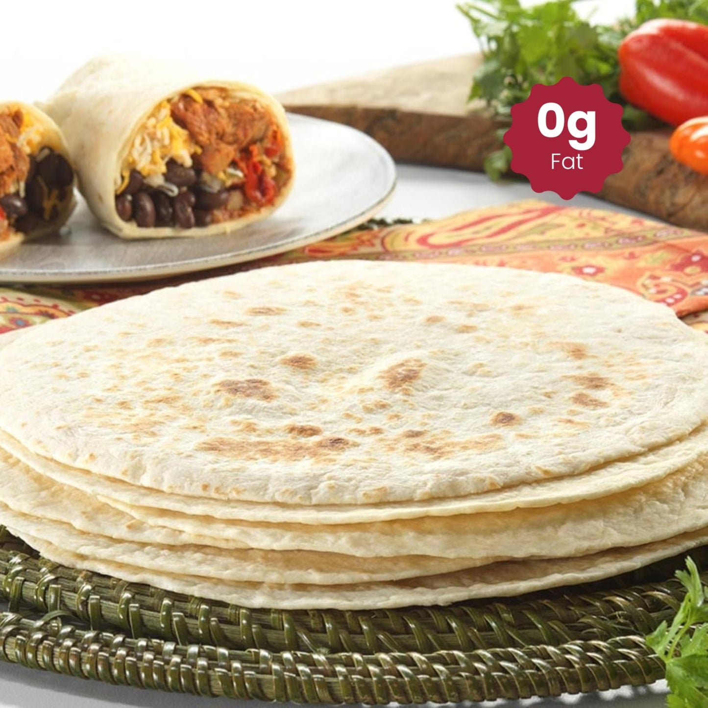 WiO SmartFoods™ 8" Low Carb Tortillas, 10-Count Keto-Friendly, Fat-Free, High Protein, Handcrafted, All-Natural, Fresh, and Delicious Healthy Wraps