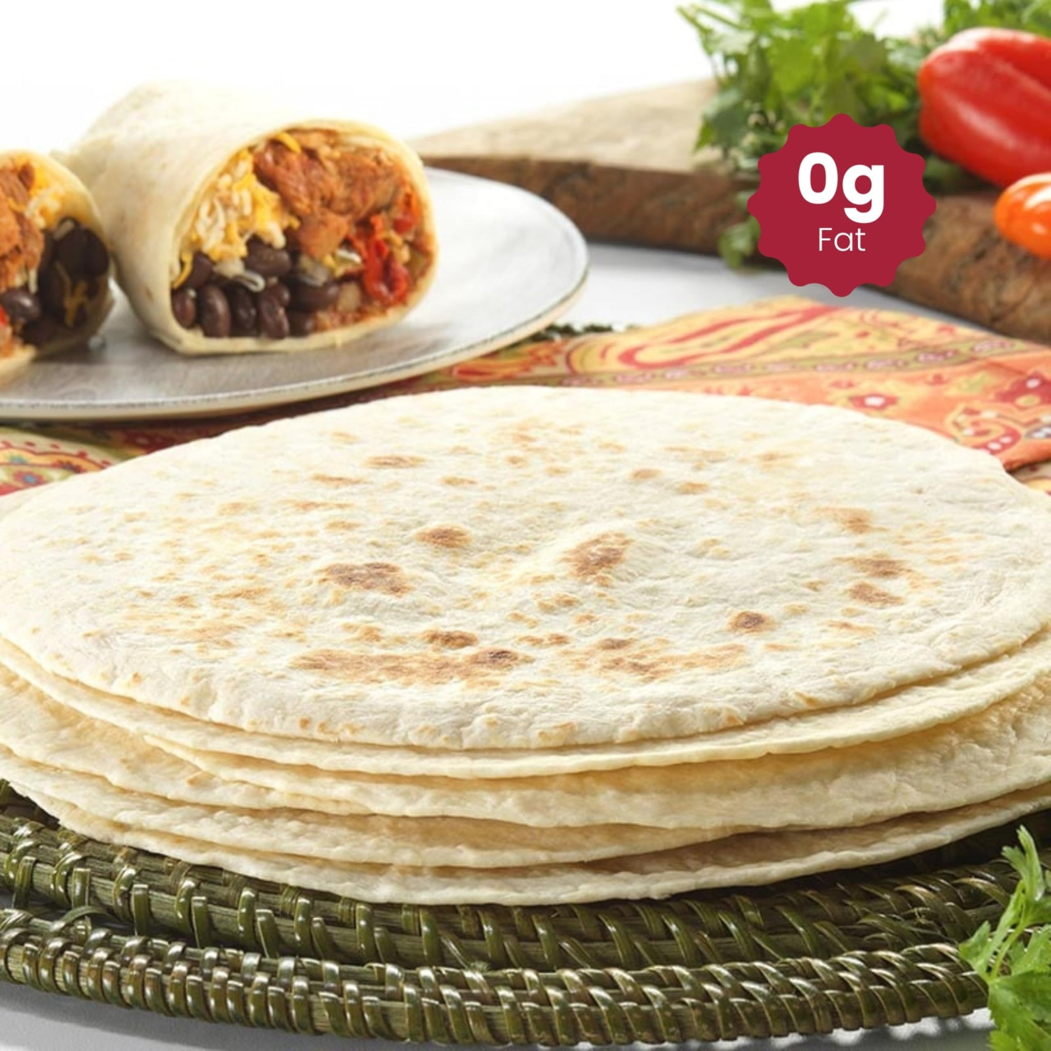 WiO SmartFoods™ 8" Low Carb Tortillas, 10-Count Keto-Friendly, Fat-Free, High Protein, Handcrafted, All-Natural, Fresh, and Delicious Healthy Wraps
