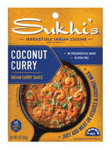 Sukhi's Indian Curry Sauce - Coconut Curry Sauce 3oz (Pack of 6) 84 Servings - Gluten Free Indian Sauce Indian Simmer Sauce
