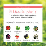 Brook37 Pink Rose Strawberry Eco Herbal Tea - Luxury Caffeine-Free Floral Blend with Hibiscus, Rose, Strawberry & Elderberry | Cold Brew or Mocktail |